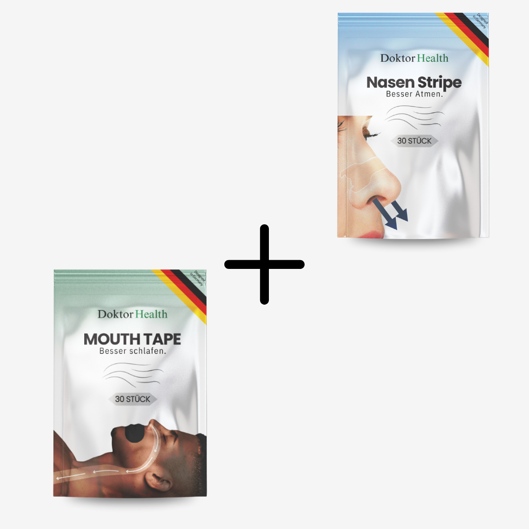 Mouth Tape und Nasenstrips Set – verbessere deinen Schlaf und deine Atmung mit hochwertigen Mundtapes und Nasenpflastern. Ideal zur Reduzierung von Schnarchen und für eine gesunde Nasenatmung.