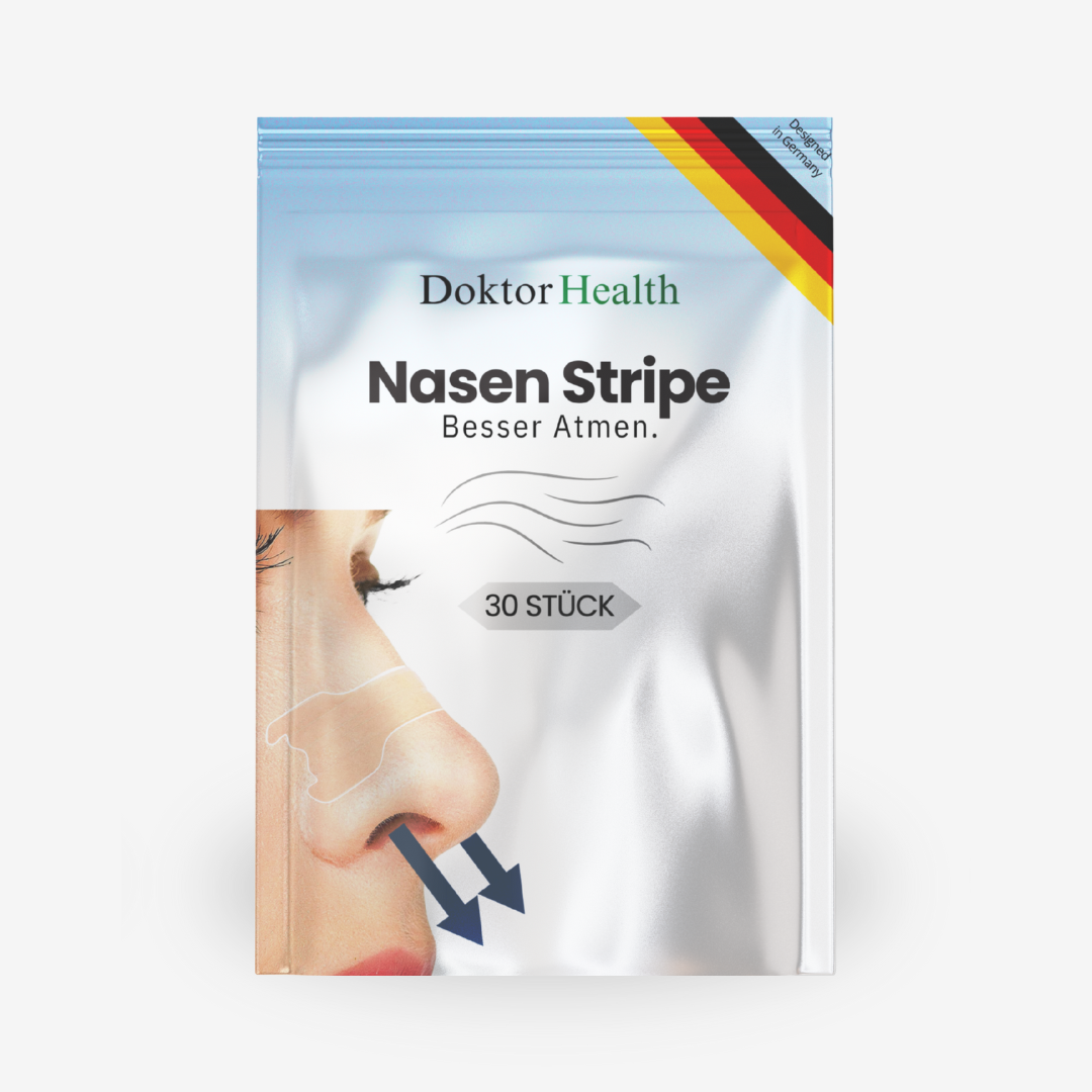 Nasenpflaster von Doktor Health in edler Verpackung, 30 Stück zur Verbesserung der Nasenatmung bei Tag & Nacht. Made in Germany.