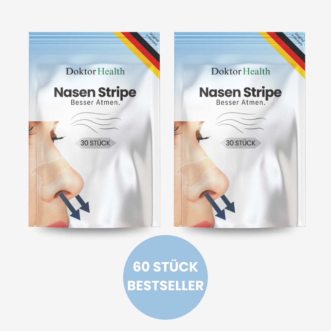 Zwei Packungen Doktor Health Nasenpflaster, 60 Stück im Bestseller-Set zur verbesserten Nasenatmung, entwickelt in Deutschland
