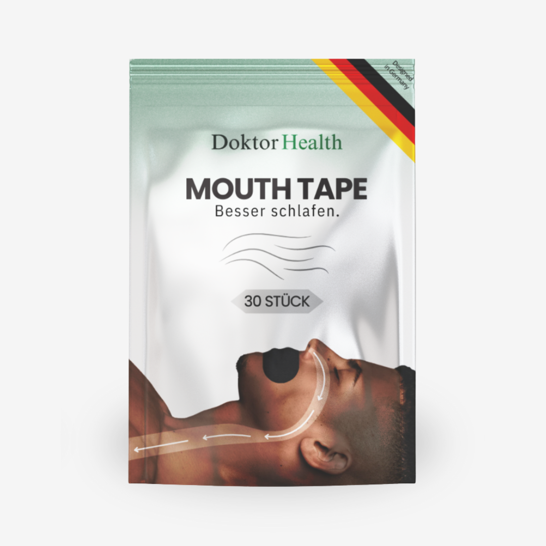 Doktor Health Mouth Tape für besseren Schlaf, 30 Stück Packung zur Förderung der Nasenatmung und Schlafqualität, designed in Germany